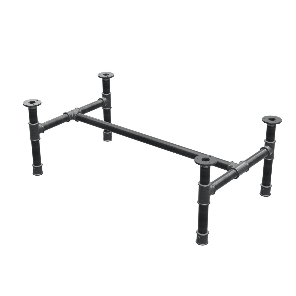 Onderstel voor salontafel, H-frame, gietijzer en staal Ø 34 mm, 92 × 52 cm, hoogte 32 cm