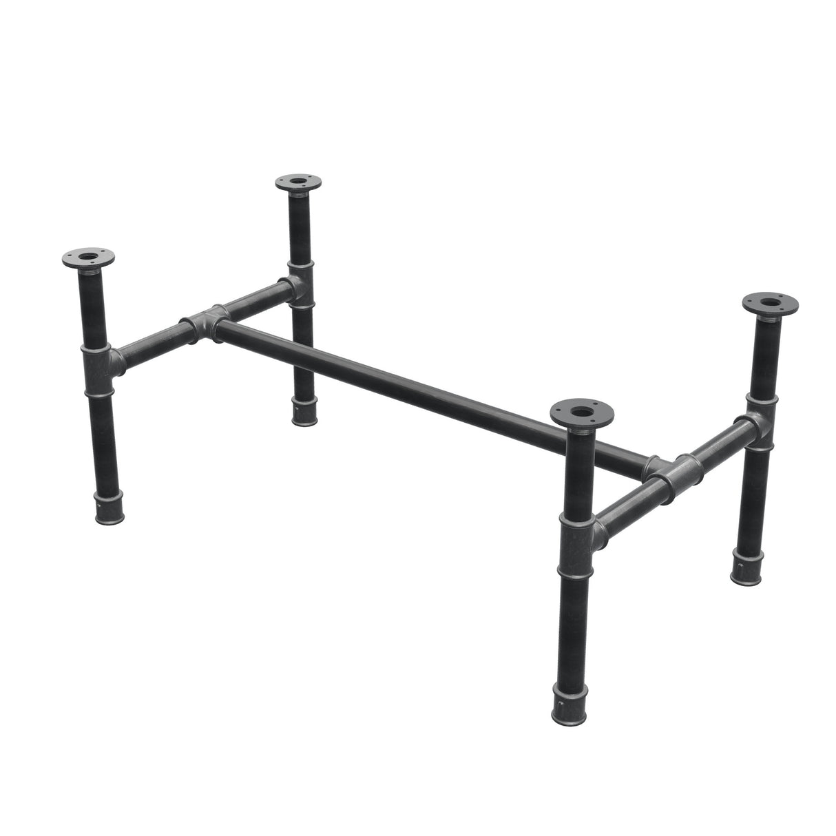 Onderstel voor salontafel, H-frame, gietijzer en staal Ø 34 mm, 92 × 52 cm, hoogte 42 cm