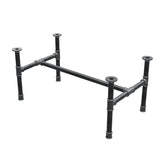 Onderstel voor salontafel, H-frame, gietijzer en staal Ø 34 mm, 92 × 52 cm, hoogte 42 cm