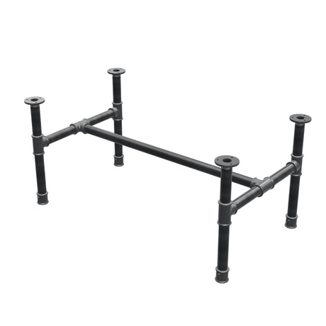 Onderstel voor salontafel, H-frame, gietijzer en staal Ø 34 mm, 92 × 52 cm, hoogte 42 cm