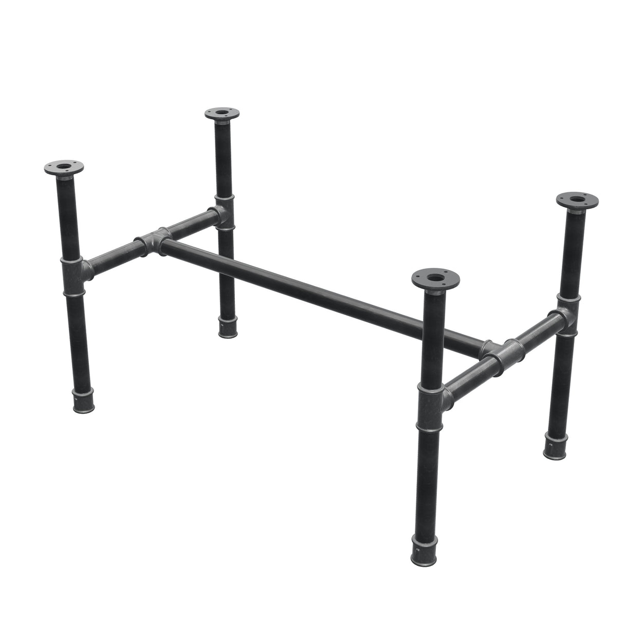 Onderstel voor salontafel, H-frame, gietijzer en staal Ø 34 mm, 92 × 52 cm, hoogte 52 cm