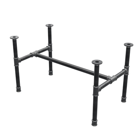 Onderstel voor salontafel, H-frame, gietijzer en staal Ø 34 mm, 92 × 52 cm, hoogte 52 cm