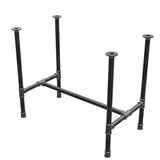 Onderstel voor eettafel, H-frame, gietijzer en staal Ø 34 mm, 92 × 52 cm, hoogte 75 cm