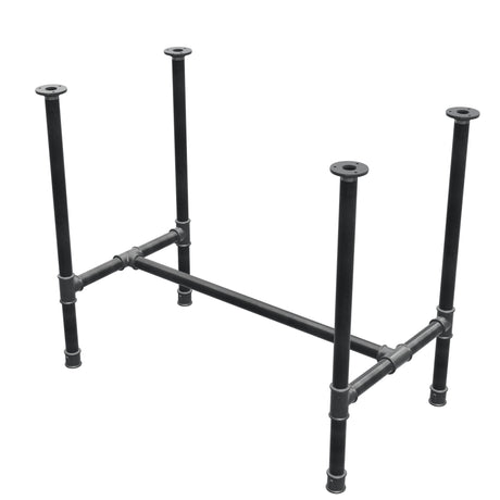 Onderstel voor eettafel, H-frame, gietijzer en staal Ø 34 mm, 92 × 52 cm, hoogte 75 cm