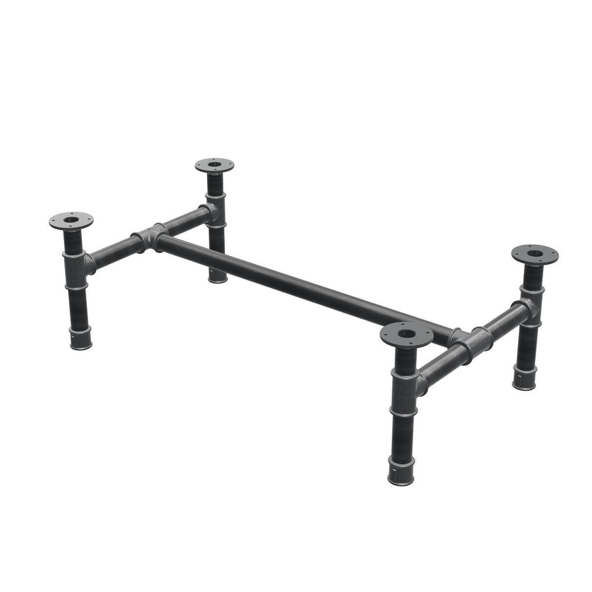 Onderstel voor salontafel, H-frame, gietijzer en staal Ø 42 mm, 106 × 61 cm, hoogte 34 cm