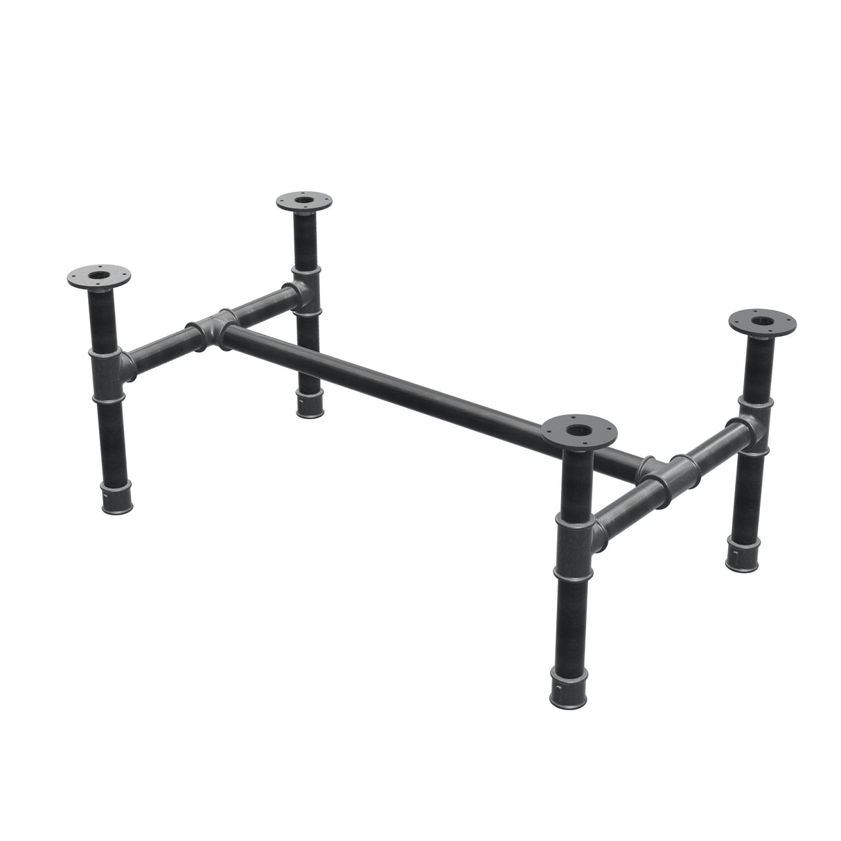 Onderstel voor salontafel, H-frame, gietijzer en staal Ø 42 mm, 106 × 61 cm, hoogte 44 cm