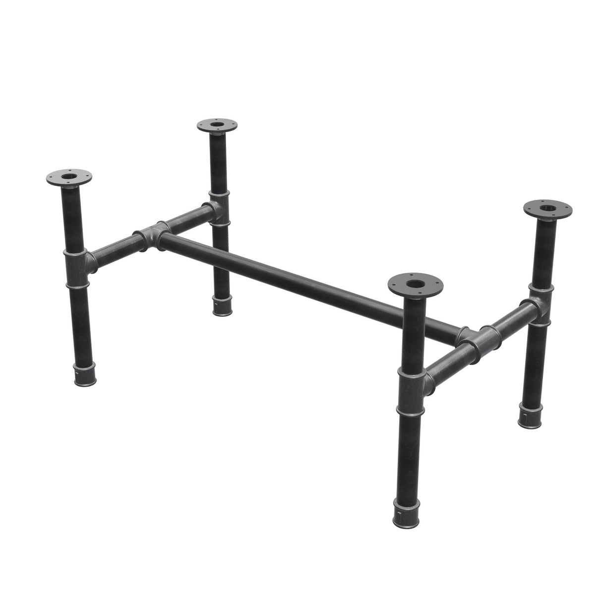 Onderstel voor salontafel, H-frame, gietijzer en staal Ø 42 mm, 106 × 61 cm, hoogte 54 cm