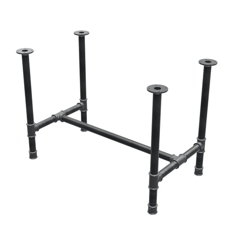 Onderstel voor eettafel, H-frame, gietijzer en staal Ø 42 mm, 106 × 61 cm, hoogte 74 cm