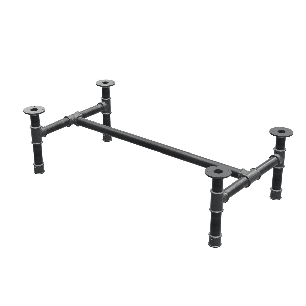 Onderstel voor salontafel, H-frame, gietijzer en staal Ø 42 mm, 116 × 61 cm, hoogte 34 cm