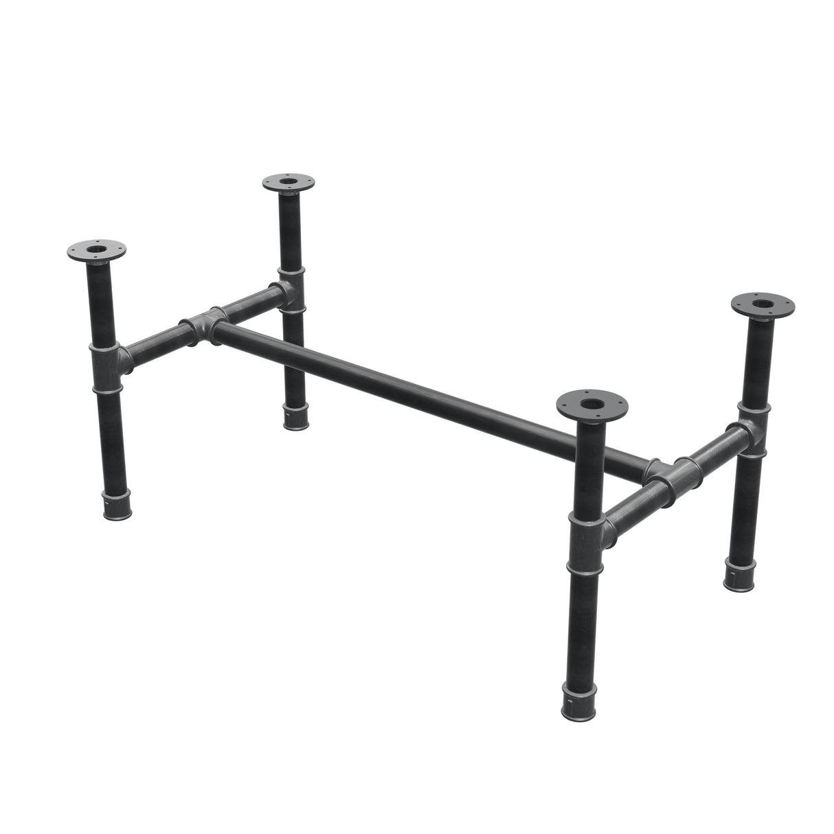 Onderstel voor salontafel, H-frame, gietijzer en staal Ø 42 mm, 116 × 61 cm, hoogte 54 cm