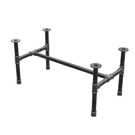 Onderstel voor salontafel, H-frame, gietijzer en staal Ø 42 mm, 116 × 61 cm, hoogte 54 cm