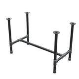 Onderstel voor eettafel, H-frame, gietijzer en staal Ø 42 mm, 116 × 61 cm, hoogte 74 cm