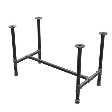 Onderstel voor eettafel, H-frame, gietijzer en staal Ø 42 mm, 116 × 61 cm, hoogte 74 cm