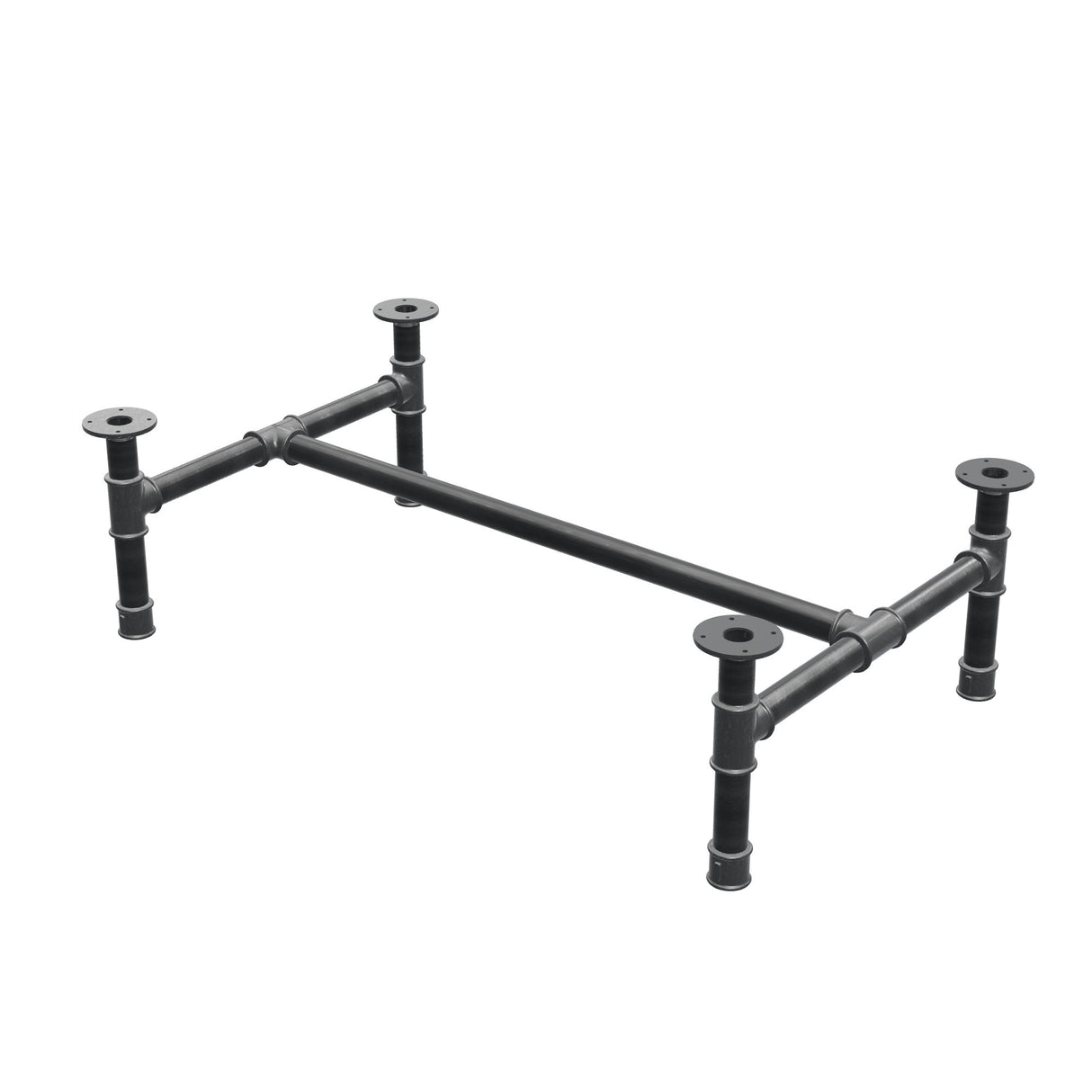 Onderstel voor salontafel, H-frame, gietijzer en staal Ø 42 mm, 116 × 71 cm, hoogte 34 cm