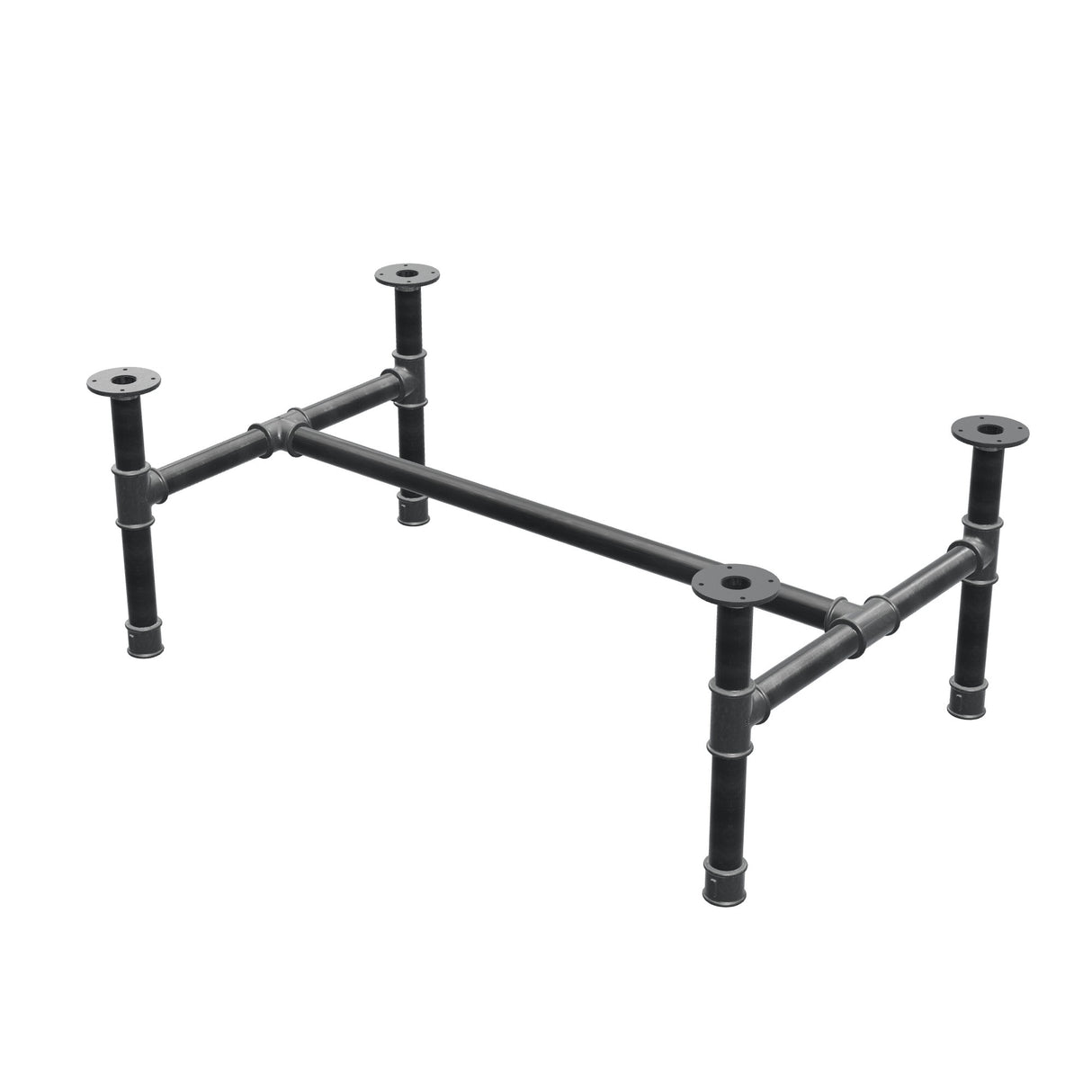 Onderstel voor salontafel, H-frame, gietijzer en staal Ø 42 mm, 116 × 71 cm, hoogte 44 cm