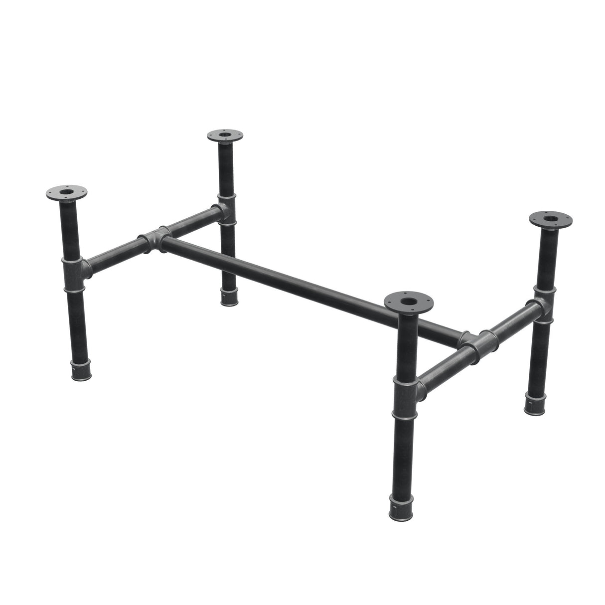 Onderstel voor salontafel, H-frame, gietijzer en staal Ø 42 mm, 116 × 71 cm, hoogte 54 cm