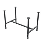 Onderstel voor eettafel, H-frame, gietijzer en staal Ø 42 mm, 116 × 71 cm, hoogte 74 cm