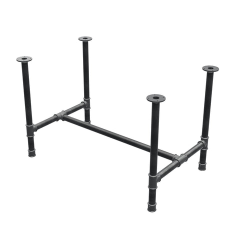 Onderstel voor eettafel, H-frame, gietijzer en staal Ø 42 mm, 116 × 71 cm, hoogte 74 cm