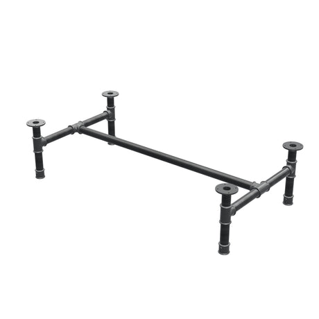 Onderstel voor salontafel, H-frame, gietijzer en staal Ø 42 mm, 136 × 71 cm, hoogte 34 cm