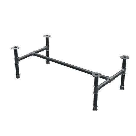Onderstel voor salontafel, H-frame, gietijzer en staal Ø 42 mm, 136 × 71 cm, hoogte 44 cm