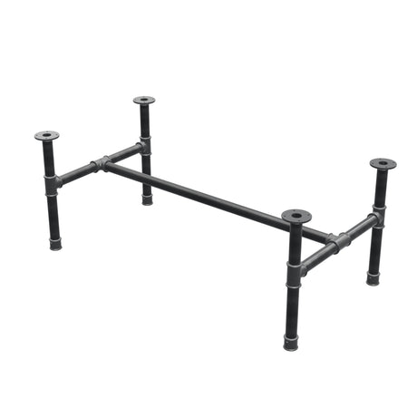Onderstel voor salontafel, H-frame, gietijzer en staal Ø 42 mm, 136 × 71 cm, hoogte 54 cm