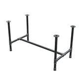 Onderstel voor eettafel, H-frame, gietijzer en staal Ø 42 mm, 136 × 71 cm, hoogte 74 cm
