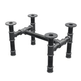 Onderstel voor salontafel, H-frame, gietijzer en staal Ø 42 mm, 56 × 41 cm, hoogte 34 cm