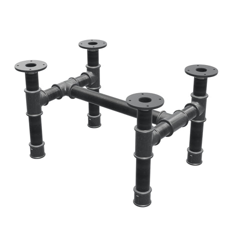 Onderstel voor salontafel, H-frame, gietijzer en staal Ø 42 mm, 56 × 41 cm, hoogte 34 cm