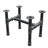 Onderstel voor salontafel, H-frame, gietijzer en staal Ø 42 mm, 56 × 41 cm, hoogte 44 cm