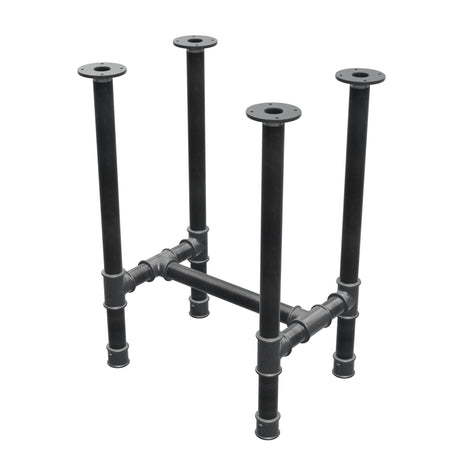 Onderstel voor eettafel, H-frame, gietijzer en staal Ø 42 mm, 56 × 41 cm, hoogte 74 cm