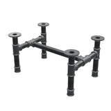 Onderstel voor salontafel, H-frame, gietijzer en staal Ø 42 mm, 66 × 45 cm, hoogte 34 cm