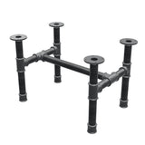 Onderstel voor salontafel, H-frame, gietijzer en staal Ø 42 mm, 66 × 45 cm, hoogte 44 cm