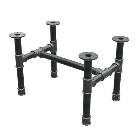 Onderstel voor salontafel, H-frame, gietijzer en staal Ø 42 mm, 66 × 45 cm, hoogte 44 cm