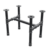 Onderstel voor salontafel, H-frame, gietijzer en staal Ø 42 mm, 66 × 45 cm, hoogte 54 cm