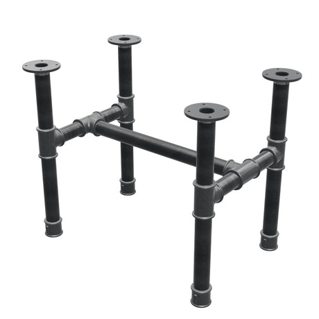 Onderstel voor salontafel, H-frame, gietijzer en staal Ø 42 mm, 66 × 45 cm, hoogte 54 cm