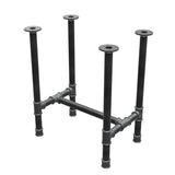 Onderstel voor eettafel, H-frame, gietijzer en staal Ø 42 mm, 66 × 45 cm, hoogte 74 cm