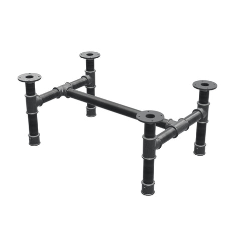 Onderstel voor salontafel, H-frame, gietijzer en staal Ø 42 mm, 76 × 51 cm, hoogte 34 cm