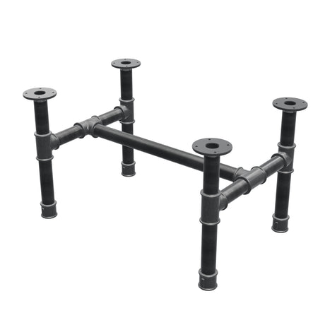 Onderstel voor salontafel, H-frame, gietijzer en staal Ø 42 mm, 76 × 51 cm, hoogte 44 cm