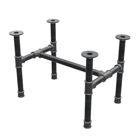 Onderstel voor salontafel, H-frame, gietijzer en staal Ø 42 mm, 76 × 51 cm, hoogte 54 cm