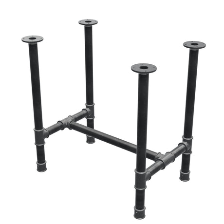 Onderstel voor eettafel, H-frame, gietijzer en staal Ø 42 mm, 76 × 51 cm, hoogte 74 cm