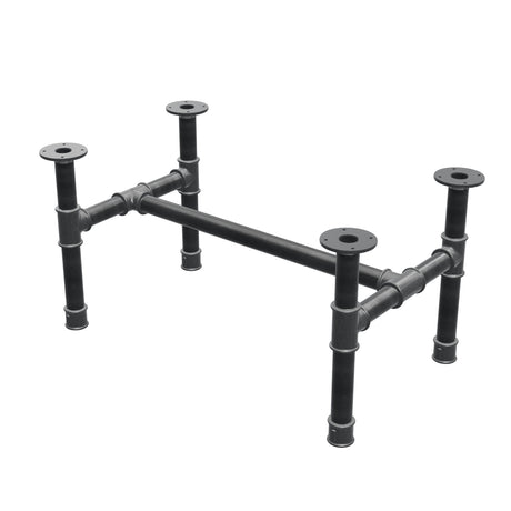 Onderstel voor salontafel, H-frame, gietijzer en staal Ø 42 mm, 86 × 51 cm, hoogte 44 cm
