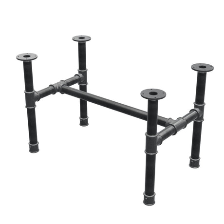 Onderstel voor salontafel, H-frame, gietijzer en staal Ø 42 mm, 86 × 51 cm, hoogte 54 cm