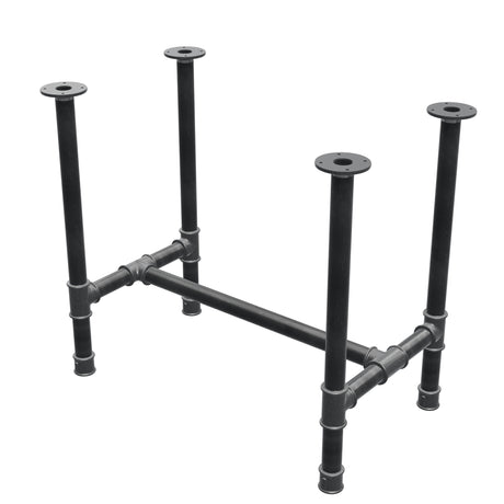 Onderstel voor eettafel, H-frame, gietijzer en staal Ø 42 mm, 86 × 51 cm, hoogte 74 cm