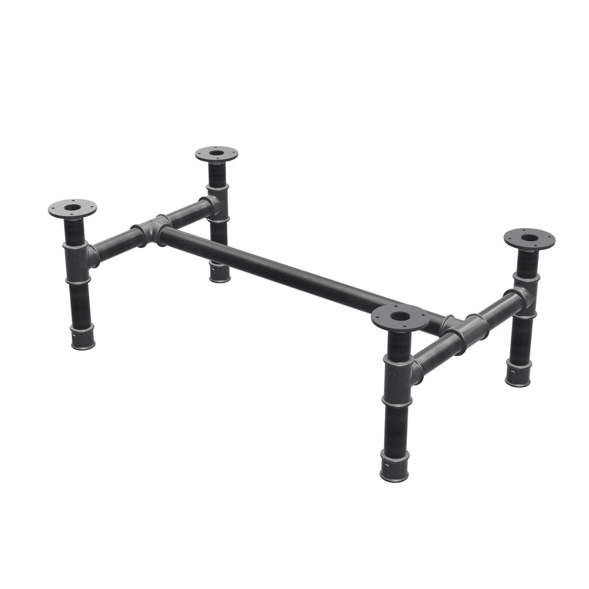 Onderstel voor salontafel, H-frame, gietijzer en staal Ø 42 mm, 96 × 57 cm, hoogte 34 cm