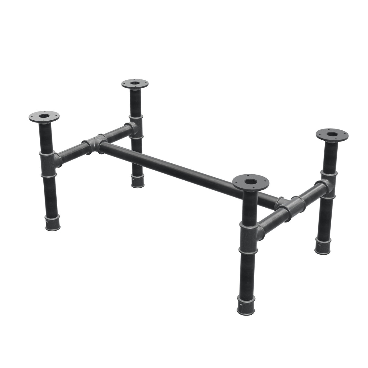 Onderstel voor salontafel, H-frame, gietijzer en staal Ø 42 mm, 96 × 57 cm, hoogte 44 cm