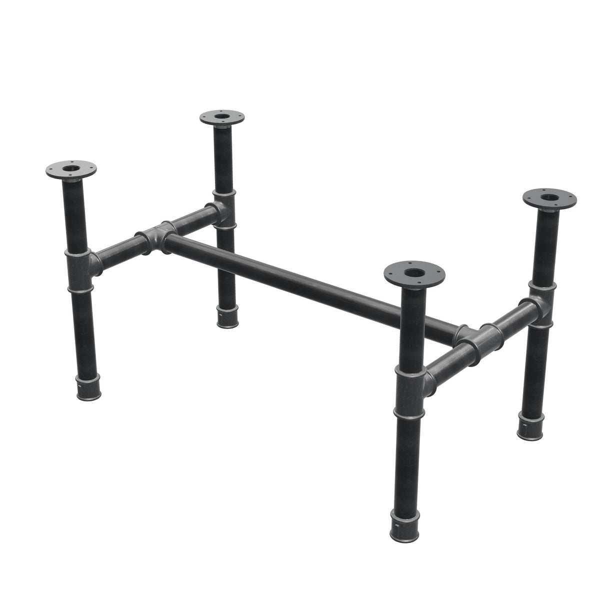 Onderstel voor salontafel, H-frame, gietijzer en staal Ø 42 mm, 96 × 57 cm, hoogte 54 cm