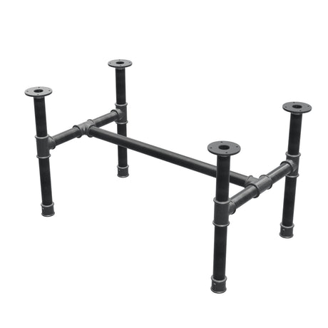Onderstel voor salontafel, H-frame, gietijzer en staal Ø 42 mm, 96 × 57 cm, hoogte 54 cm
