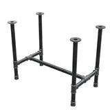 Onderstel voor eettafel, H-frame, gietijzer en staal Ø 42 mm, 96 × 57 cm, hoogte 74 cm