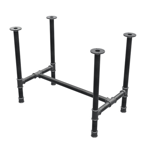 Onderstel voor eettafel, H-frame, gietijzer en staal Ø 42 mm, 96 × 57 cm, hoogte 74 cm