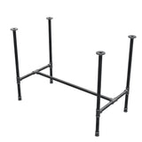 Onderstel voor eettafel, H-frame, gietijzer en staal Ø 27 mm, 101 × 55 cm, hoogte 74 cm